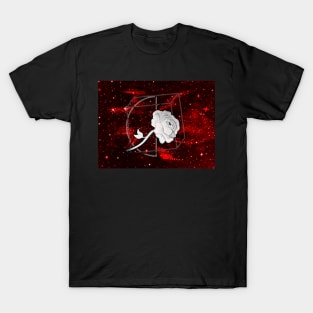 Geometric Galactic Rose (Red and Black) T-Shirt